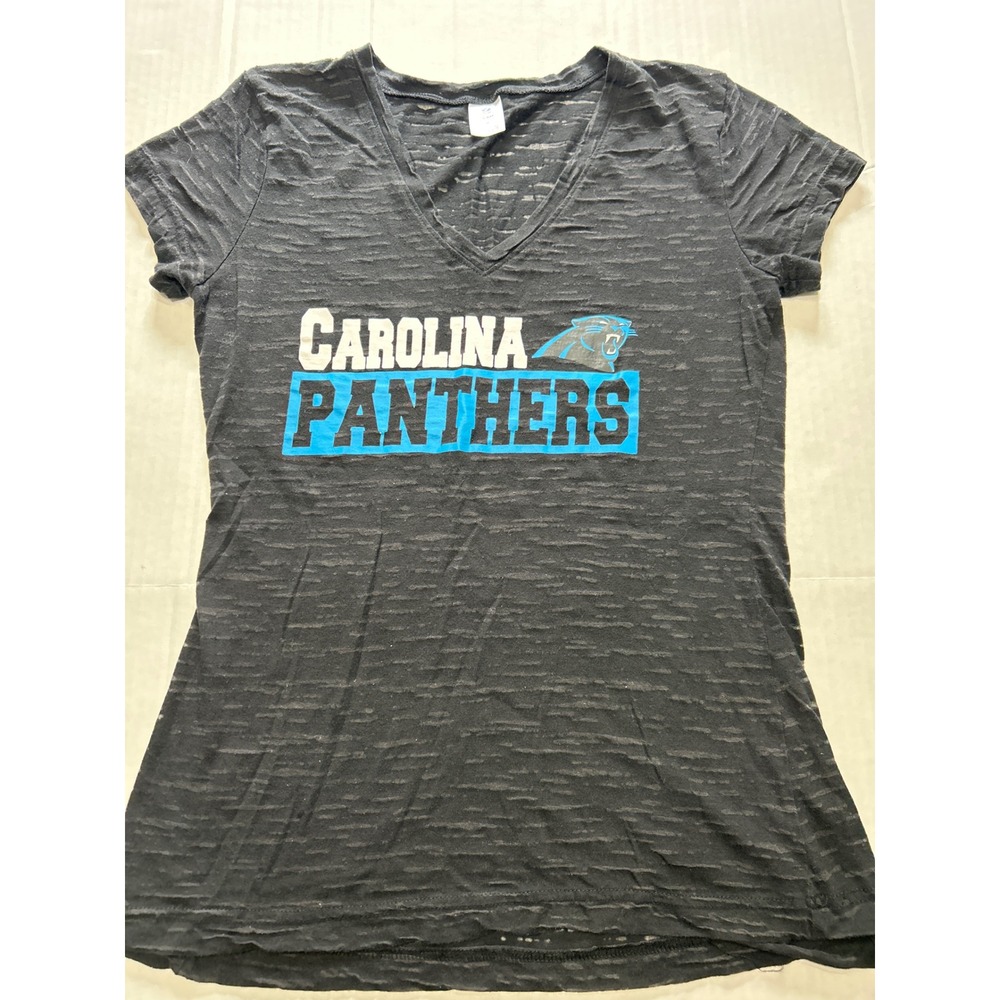 NFL Team Apparel Carolina Panthers Womens V-Neck Sleepwear T-Shirt Gray Medium